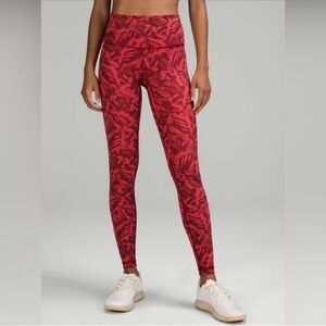 NWT lululemon Wunder Under High Rise Tight Leggings Size 4 28" Red Multi